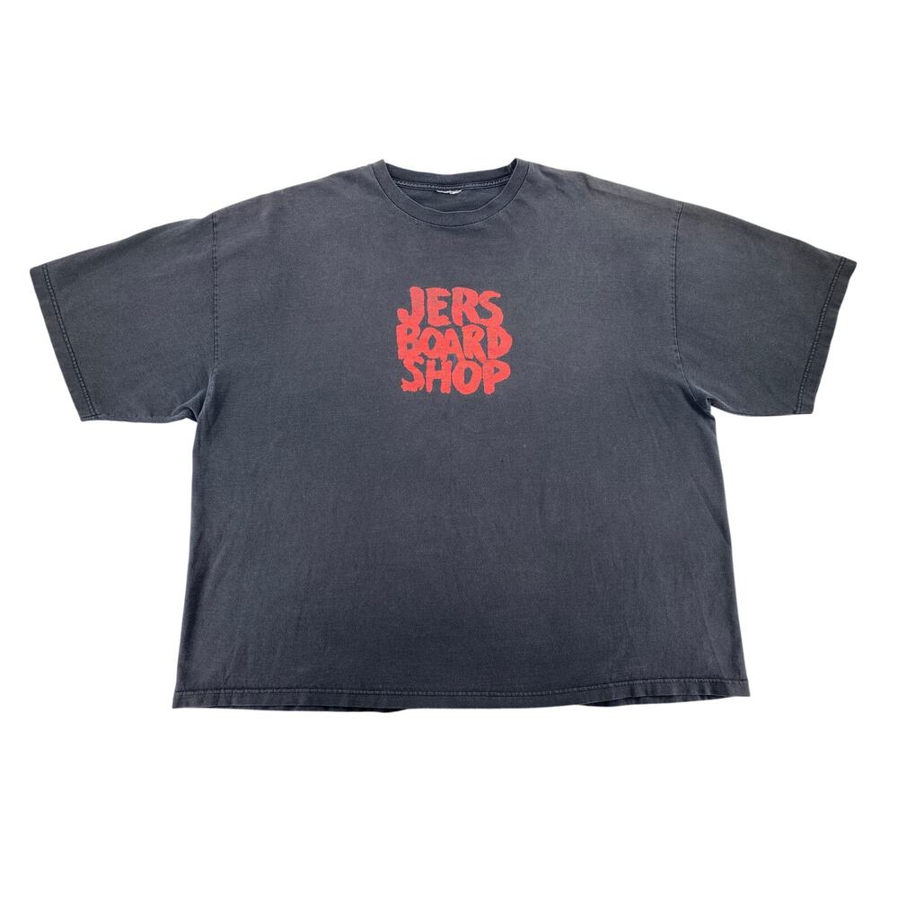 Jers Board Shop Faded Black Graphic T Shirt Oversized Skate Surf Streetwear